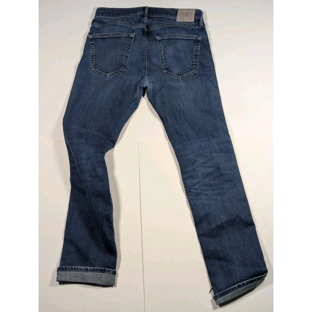 Abercrombie & Fitch Slim Straight Jeans Men's 31x32 Blue Denim Button Fly